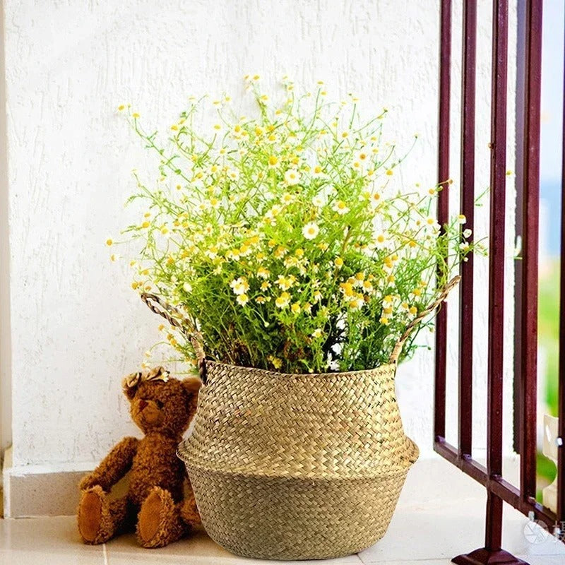 avec ours en peluche sur terrasse
